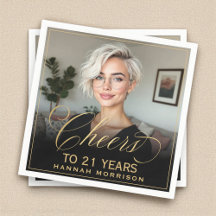 Skål för 21 års födelsedag Photo Guld Black