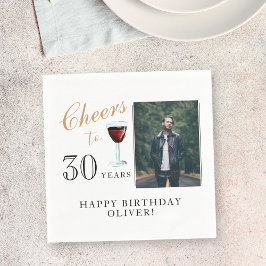 Skål för 30 år Red Vin 30års födelsedag Photo Pappersservett