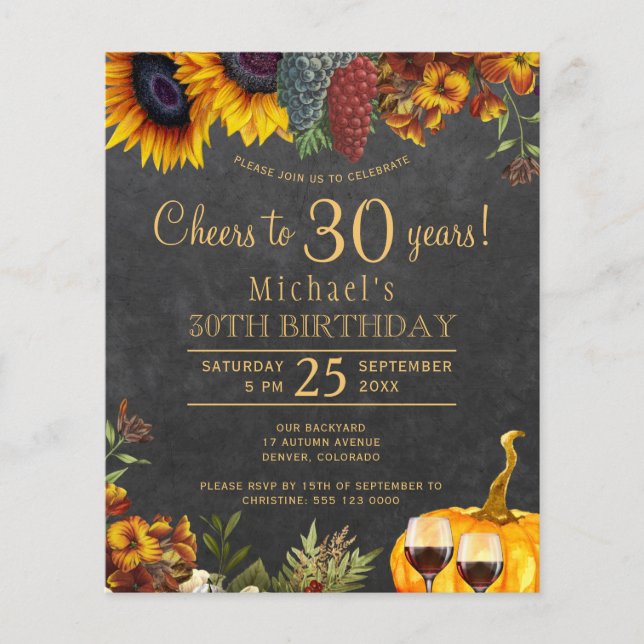 Skål för 30 år rustic fall 30-årsfest (Framsida)
