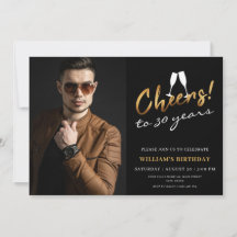 Skål för 30 års Guld Black Vuxen Birthday Photo