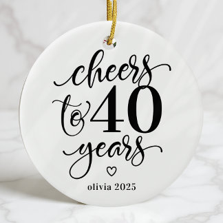 Skål för 40 år Mlestone Birthday Ornament