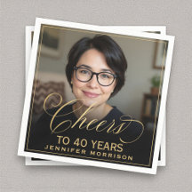 Skål för 40 års födelsedag Photo Guld Black