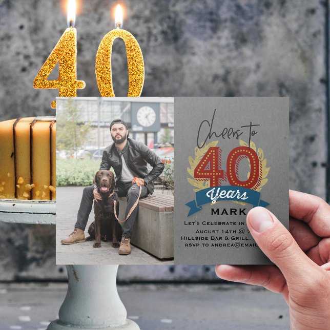 Skål för 40 års foto inbjudningar (Skapare uppladdad)