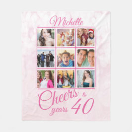 Skål för 40 års fotomall 40:e födelsedagen fleecefilt