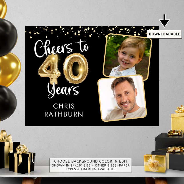 Skål för 40 års fotomatvälkomstsignatur från födel poster (Skapare uppladdad)