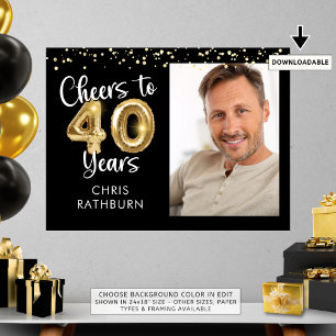 Skål för 40 års fotomatvälkomstsignatur från födel poster