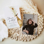 Skål för 40:e födelsedagsinbjudan till foto inbjudningar<br><div class="desc">Låt oss Cheer till 40! Fotoinbjudan på födelsedagen. Designad med en vacker vattenfärg Guld Champagne Flaska. De flesta bokstäver kan redigeras. Matchande objekt i vår butik Cava Party Design.</div>