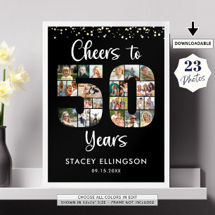 Skål för 50 år 23 fotonummerreducering poster
