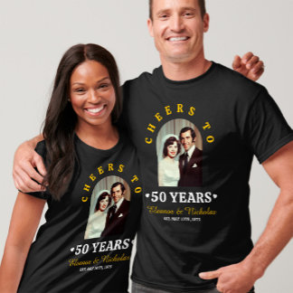 Skål för 50 år 50-års bröllopsjubileum Foto T Shirt