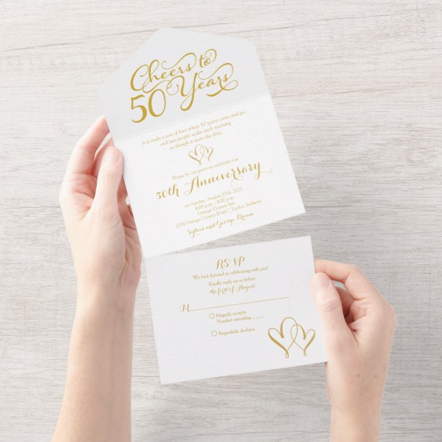 Skål för 50 år 50-års bröllopsjubileum RSVP (Tearaway)