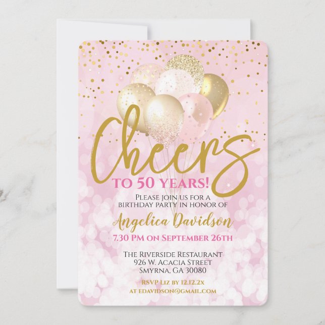 Skål för 50 år 50:e födelsedagskalan inbjudningar (Framsida)