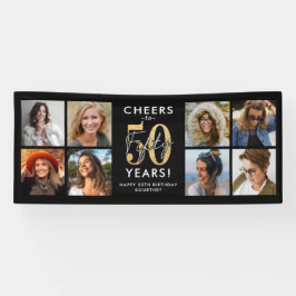 Skål för 50 år guld foto födelsedagsbanner