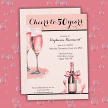 Skål för 50 år Pink Champagne Födelsedag