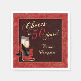 Skål för 50 år Red Guld Black Pappersservett