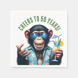 Skål för 50 år Summer Monkey 50-årsdag Pappersservett