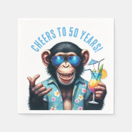 Skål för 50 år Summer Monkey 50-årsdag Pappersservett