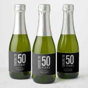 Skål för 50 år svart och silver