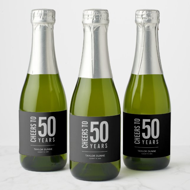 Skål för 50 år svart och silver (Flaskor)