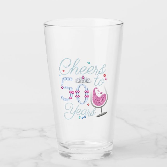 Skål för 50 års 50:e Födelsedagsfestens drickande Glaskopp (Framsida)