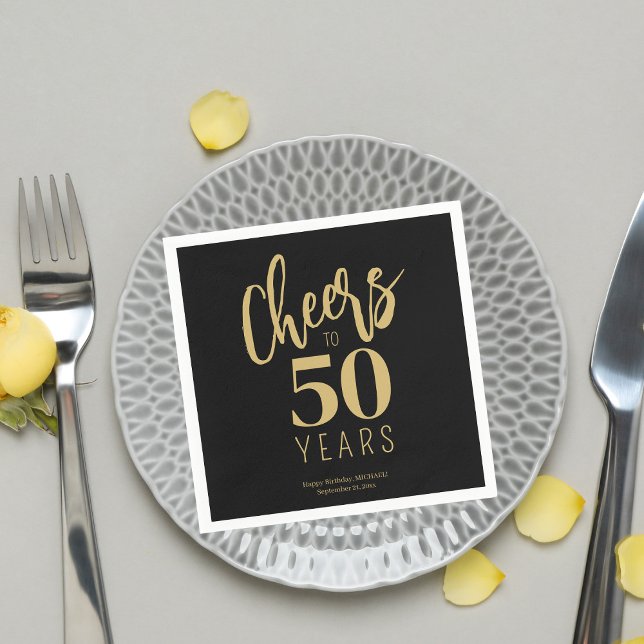 Skål för 50-års anpassad födelsedagsfest pappersservett (Skapare uppladdad)