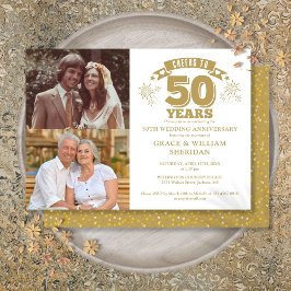 Skål för 50-års bröllopsdag 2 Foto Inbjudningar