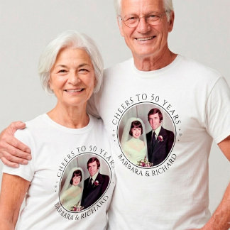 Skål för 50-års bröllopsjubileum Anpassad bild T Shirt