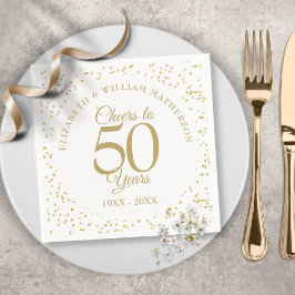 Skål för 50-års bröllopsjubileum Guldstoft Pappersservett