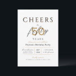 Skål för 50 års elegant, modern klassfödelsedag inbjudningar<br><div class="desc">Modern klassjakt på 50 års födelsedagsinbjudan har snyggt och typografi med dina party-detaljer i sofistikerad guld,  svart och vit,  enkel och elegant,  Underbar för 50:e födelsedagsfesten eller någon annan ålder.</div>