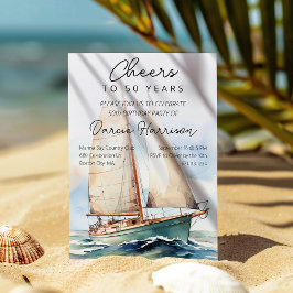 Skål för 50-års födelsedagsfest för segelbåt inbjudningar
