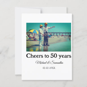 skål för 50-årsjubileet lägg till namn foto datum vykort