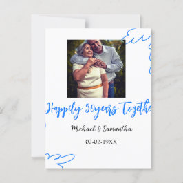 skål för 50-årsjubileum blå blad foto namn vykort