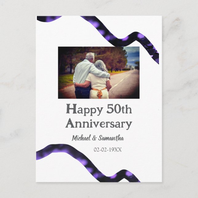 skål för 50-årsjubileum Lägg till namn foto datum Vykort (Framsida)