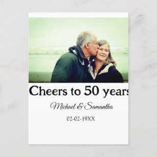 skål för 50-årsjubileum lägg till namn foto datum vykort