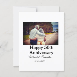 skål för 50-årsjubileum lägg till namn foto datum vykort