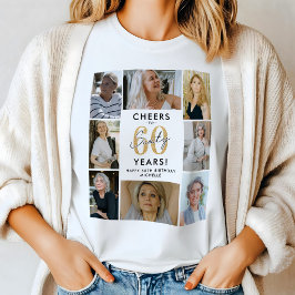 Skål för 60 år Foto Collage Födelsedag T Shirt