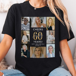 Skål för 60 år Foto Collage Födelsedag T Shirt