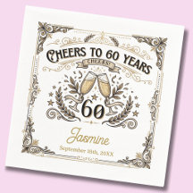 Skål för 60 år Vintage Elegant Födelsedag