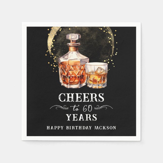 Skål för 60 år whisky servetter (Framsidan)