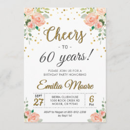 Skål för 60 års Chic Dam 60:e Födelsedagsfesten Inbjudningar