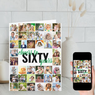 Skål för 60 års fotokollage 60:e födelsedag kort