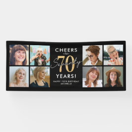Skål för 70 år guld födelsedagsbanner
