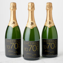 Skål för 70 år Svart Guld Elegant Födelsedag