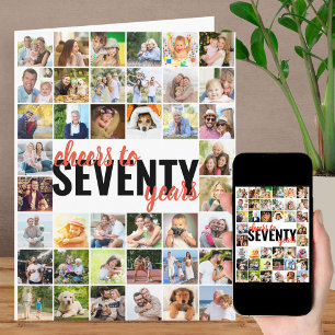 Skål för 70 års fotokollage 70:e födelsedagen kort