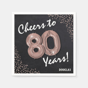 Skål för 80 år! 80:e födelsedagen pappersservett