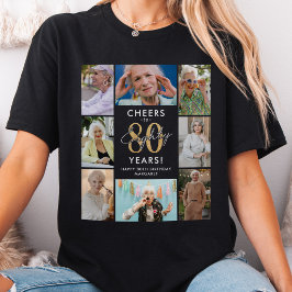 Skål för 80 år Foto Collage Födelsedag T Shirt