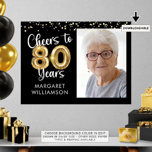 Skål för 80 års fotomatvälkomstskylt poster