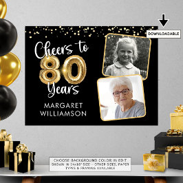 Skål för 80 års fotomatvälkomstskylt poster