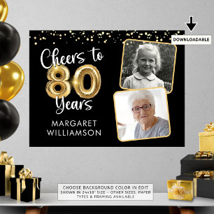Skål för 80 års fotomatvälkomstskylt poster