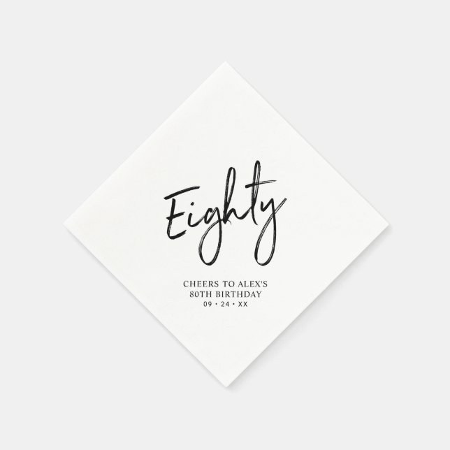 Skål för 80:e Födelsedagsfesten i den moderna Vuxe Pappersservett (Hörn)