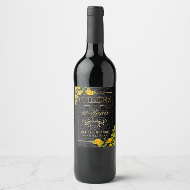 Skål för "ADD AGE"-Åren - alla födelsedag Vinflaska Etikett (Framsida)